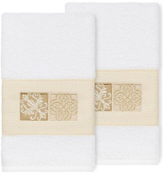 Vivian Embellished Hand Towel - Set of 2 - White