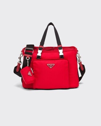 Re-nylon And Saffiano Leather Pet Bag-AA