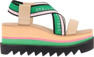 Sneak-Elyse Striped Platform Sandals