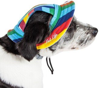 'Colorfur' UV Protectant Adjustable Fashion Canopy Brimmed Dog Hat Cap