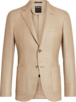 Single-Breasted Cashmere-Silk Jacket-AA