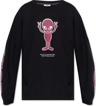 Alien Printed Long-Sleeve T-Shirt