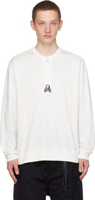 White Embroidered Long Sleeve T-Shirt-AA