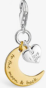 Yellow Gold-coloured I Love You to the Moon and Back 18ct Yellow Gold-plated Sterling Silver Charm