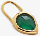 Womens Green Teardrop 18ct Yellow Gold-plated Sterling Silver Vermeil ear Charm