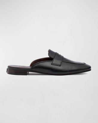 Leather Penny Loafer Mules-AA