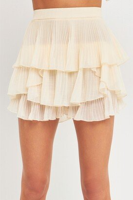 Women's Chiffon Pleated Skort