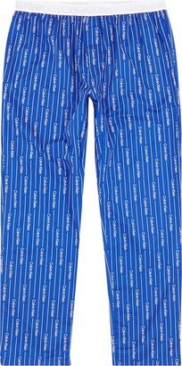 Blue Logo-print Stretch-cotton Pyjama Trousers