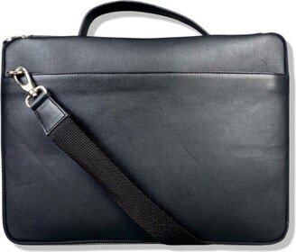 Leatherco. Black Leather Laptop Sleeve Bag