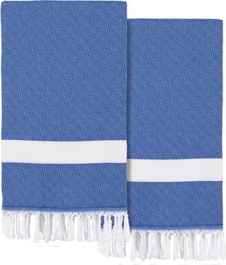 Set Of 2 Diamond Turkish Cotton Pestemal Beach Towels-AF