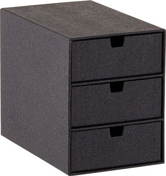 Bigso Woodgrain 3-Drawer Box Black