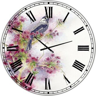 Designart Cherry Blossom Days Large Cottage Wall Clock - 36 x 36