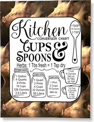 Inch Magnet Kitchen Measurements Conversion Chart Cups & Spoons Pigs