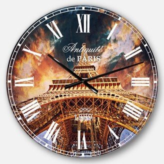 Designart Cityscape Oversized Round Metal Wall Clock