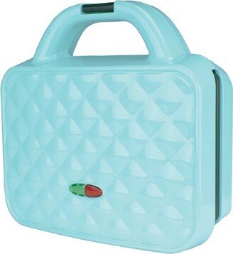 Couture Purse Non-Stick Dual Waffle Maker in Blue with Indicator Lights