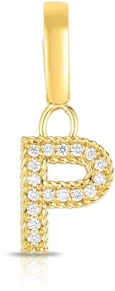 18k Gold & Diamond Letter P Charm