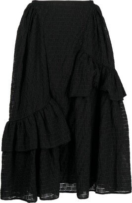 Damara ruffled midi skirt