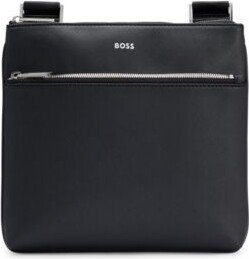 Structured-leather envelope bag with logo detail