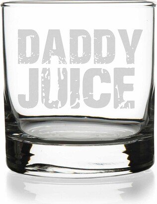 Daddy Juice Dad Life Round Rocks Glass - Gift, Fathers Day Juice, Whiskey Glass