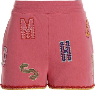 Lettering Embroidered Logo Bermuda Shorts-AA