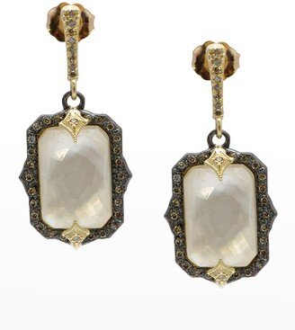 Old World Mother-of-Pearl/Quartz Drop Earrings