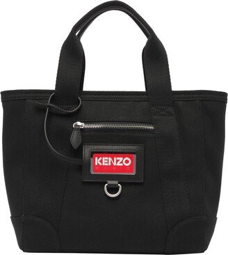 Logo-Tag Zipped Small Tote Bag