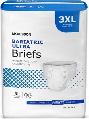 McKesson Bariatric Ultra Briefs, Incontinence, Heavy Absorbency, Unisex, 3XL, 8 Count, 8 Packs, 8 Total