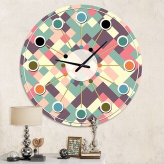 Designart 'Retro Square Design IV' Mid-Century wall clock