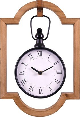 Wooden Frame Hanging Wall Clock