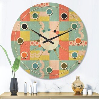 Designart 'Retro Abstract Design III' Mid-Century Modern Wood Wall Clock