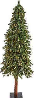 5ft Pre-Lit Grand Alpine Artificial Christmas Tree Clear Lights