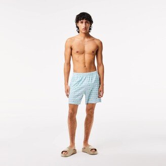 Men’s Two-Tone Print Swim Trunks