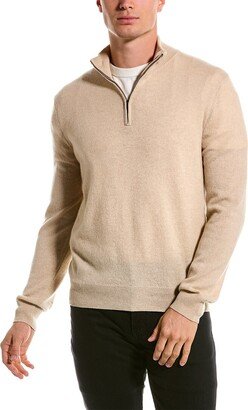 Cashmere 1/4-Zip Mock Sweater-AG