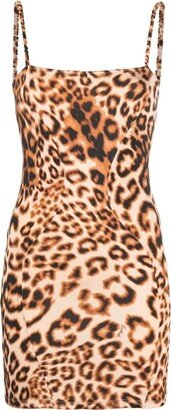 Leopard-Print Stretch-Design Minidress