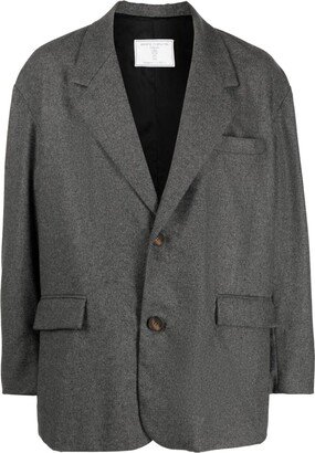 Single-Breasted Wool-Blend Blazer-AB