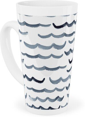 Mugs: Ocean Waves Tall Latte Mug, 17Oz, White