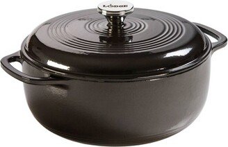 6qt Cast Iron Enamel Dutch Oven Midnight Chrome