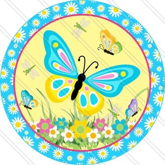 Butterfly Sign - Spring Flowers & Butterflies Flower Metal