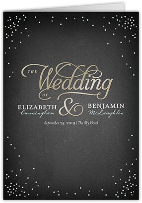 Wedding Program Cards: Splendid Statement Wedding Program, Black, 5X7, Matte, Folded Smooth Cardstock, Square