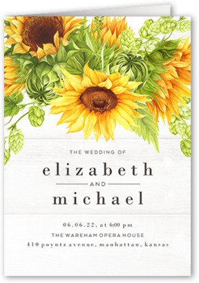 Wedding Program Cards: Sunny Celebration Wedding Program, White, 5X7, Matte, Folded Smooth Cardstock, Square