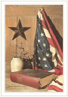 God and Country by Billy Jacobs, Ready to hang Framed Print, White Frame, 23 x 33