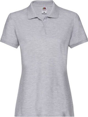 Ladies Lady-Fit Premium Short Sleeve Polo Shirt (Heather Grey)