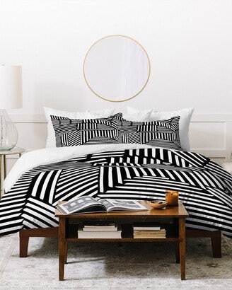 Fimbis Strypes Bw Duvet Cover Set