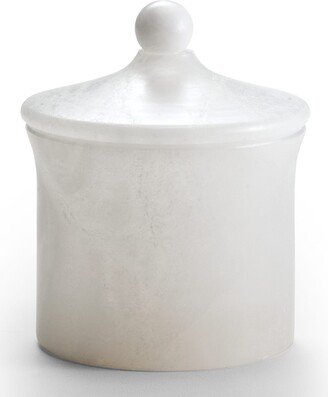 Alisa Alabaster Bath Canister, White-AA