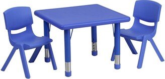 Emma+oliver 24 Square Plastic Height Adjustable Activity Table Set With 2 Chairs