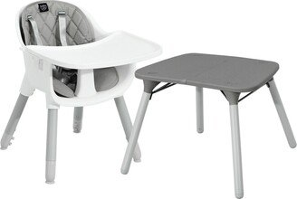 4 in 1 Baby Convertible Toddler Table Chair Set with PU Cushion - 23 x 24 x 37