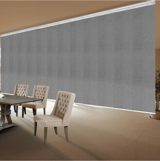 Woven Gray 12-Panel Blind, Double Rail White Panel Track 140-260Wx94H
