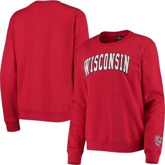 Women's Red Wisconsin Badgers Campanile Pullover Sweatshirt