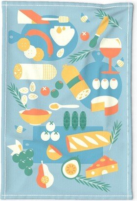 Celebration Tea Towel - Retro Picnic Antipasto By Kylielouise Mid Century Linen Cotton Canvas Spoonflower