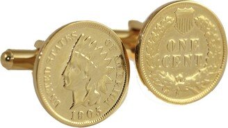 American Coin Treasures 24k Gold Layered Indian Head Coin Cuff Links